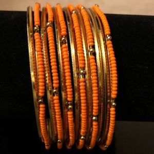 Orange and gold fashion bracelets, SZ S